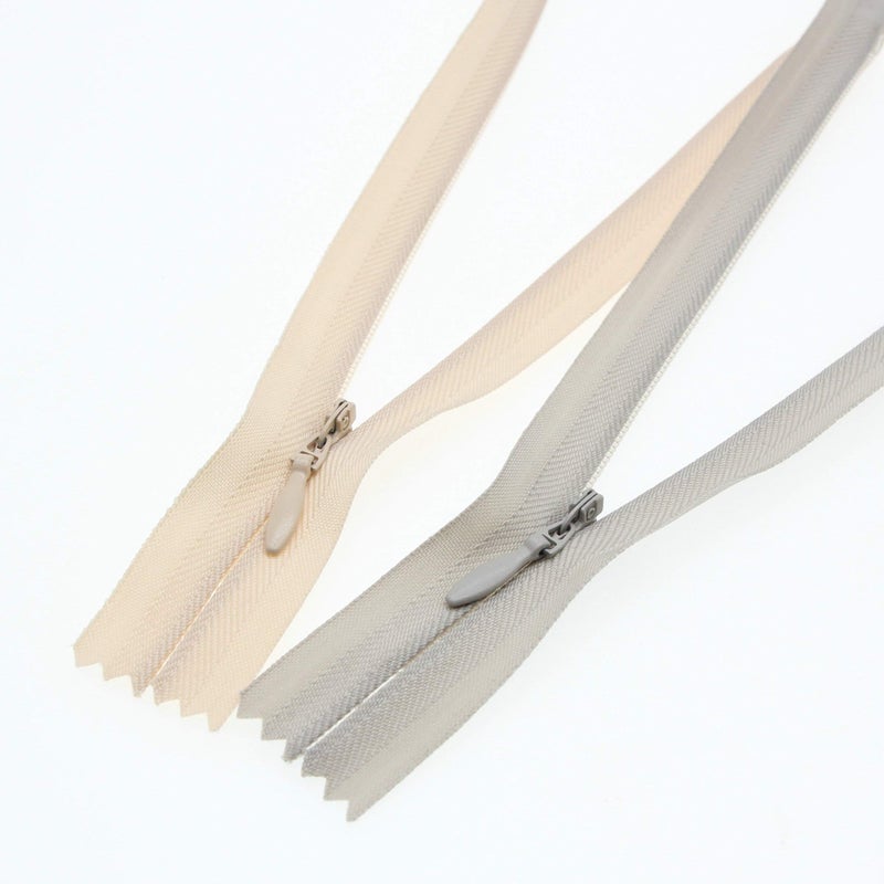 Leekayer 24"" Nylon Coil Invisible Zippers for DIY Tailor Sewing Craft Mixed 10 PCS/Pack (Beige&Grey,24 inch) Leekayer - Image 3